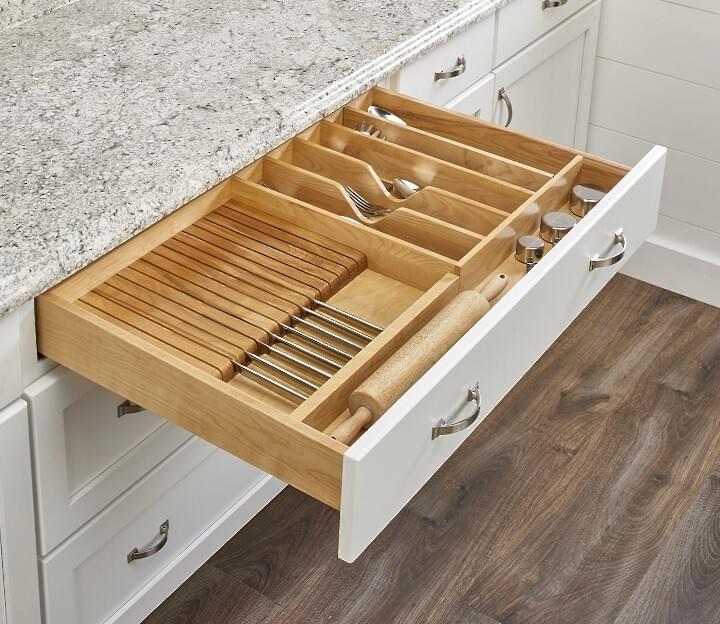 Rev-A-Shelf - 33-1/8" Maple Cut-To-Size Insert Wood Cutlery/Knife Tray Insert