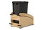 Double Black 32 Qt. Craftsman Bottom Mount Pullout Waste Container with BLUM Soft-Close