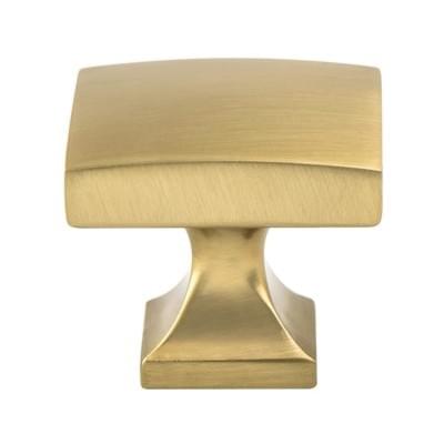 Century Edge 1-3/8" Square Knob Modern Brushed Gold