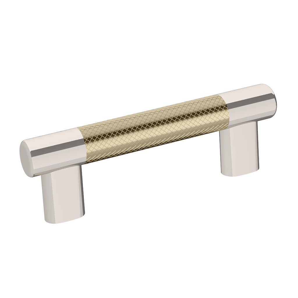 Esquire 76 / 96 mm Pull - Polished Nickel/Golden Champagne