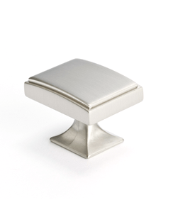 Hearthstone - Knob 1-9/16" x 1-1/8" Square Knob Brushed Nickel