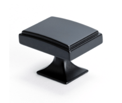 Hearthstone - Knob 1-9/16" x 1-1/8" Square Knob Matte Black