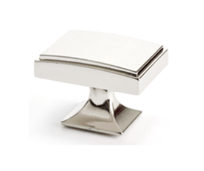 Hearthstone - Knob 1-9/16" x 1-1/8" Square Knob Polished Nickel