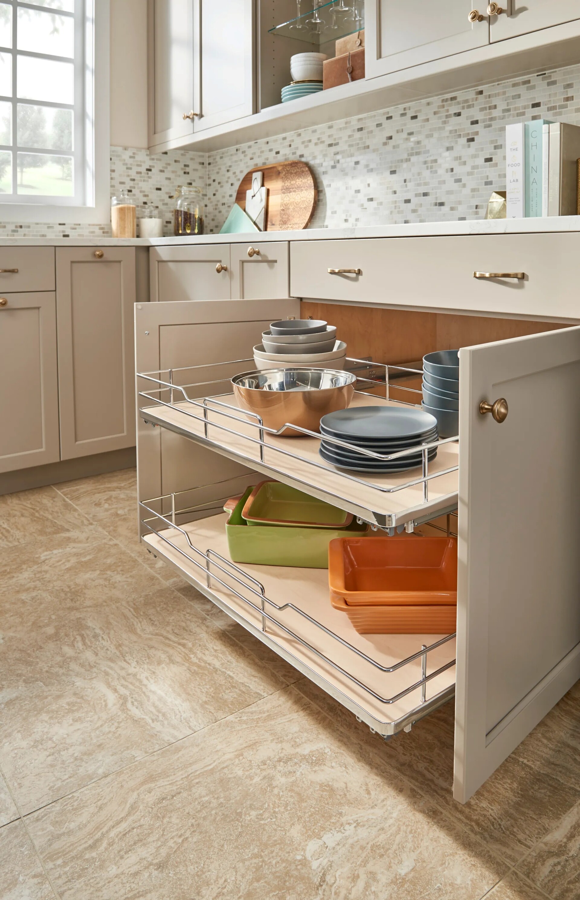 Rev-A-Shelf - 11-11/16" Maple Pullout Premiere Single Wire Solid Bottom Basket