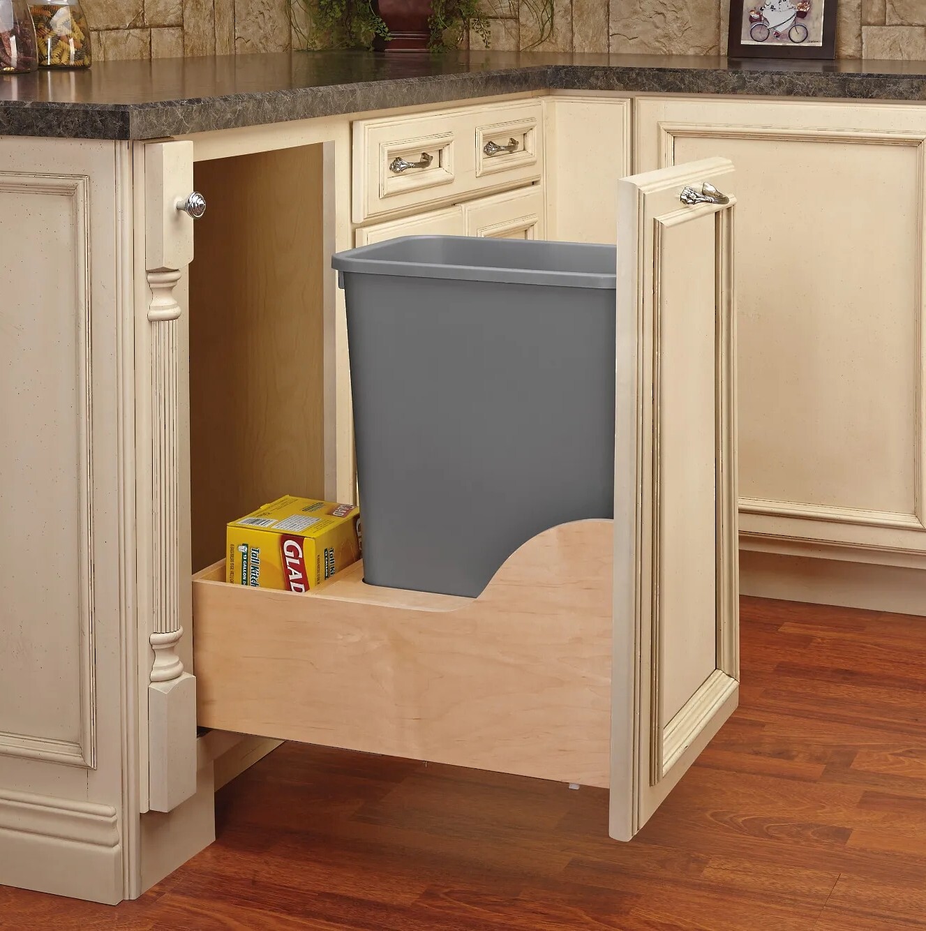 Rev-A-Shelf - 12" - Single 50qt Soft-Close w/ Blum Movento Slides Waste Containers