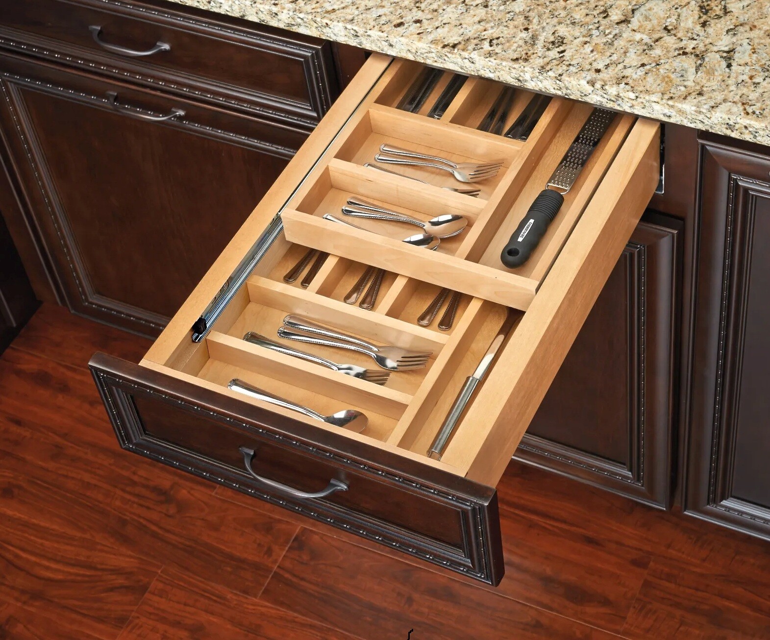 Rev-A-Shelf - 16-1/2" Opening - Complete System Two-Tier Cutlery Organizer