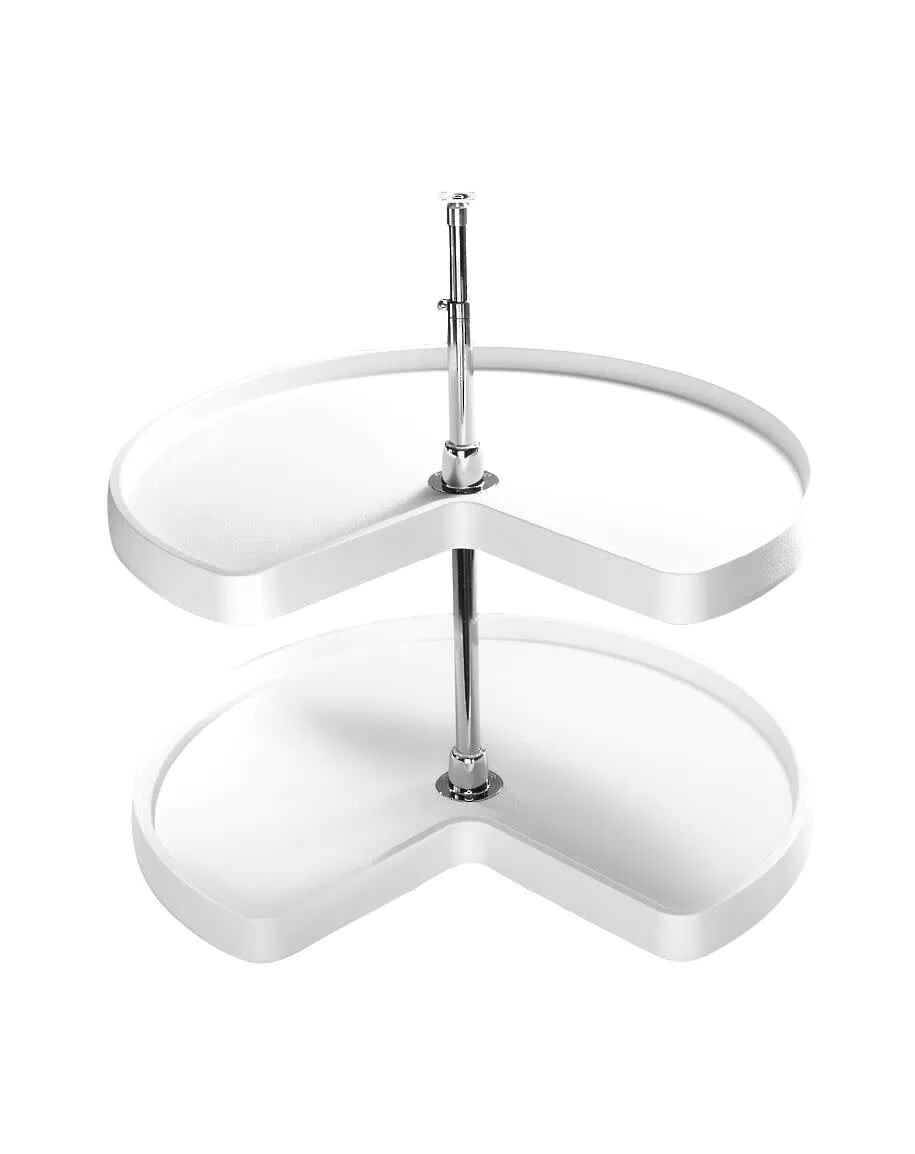 Rev-A-Shelf - 24" Kidney Shape Polymer 2 Shelf Independently Rotating