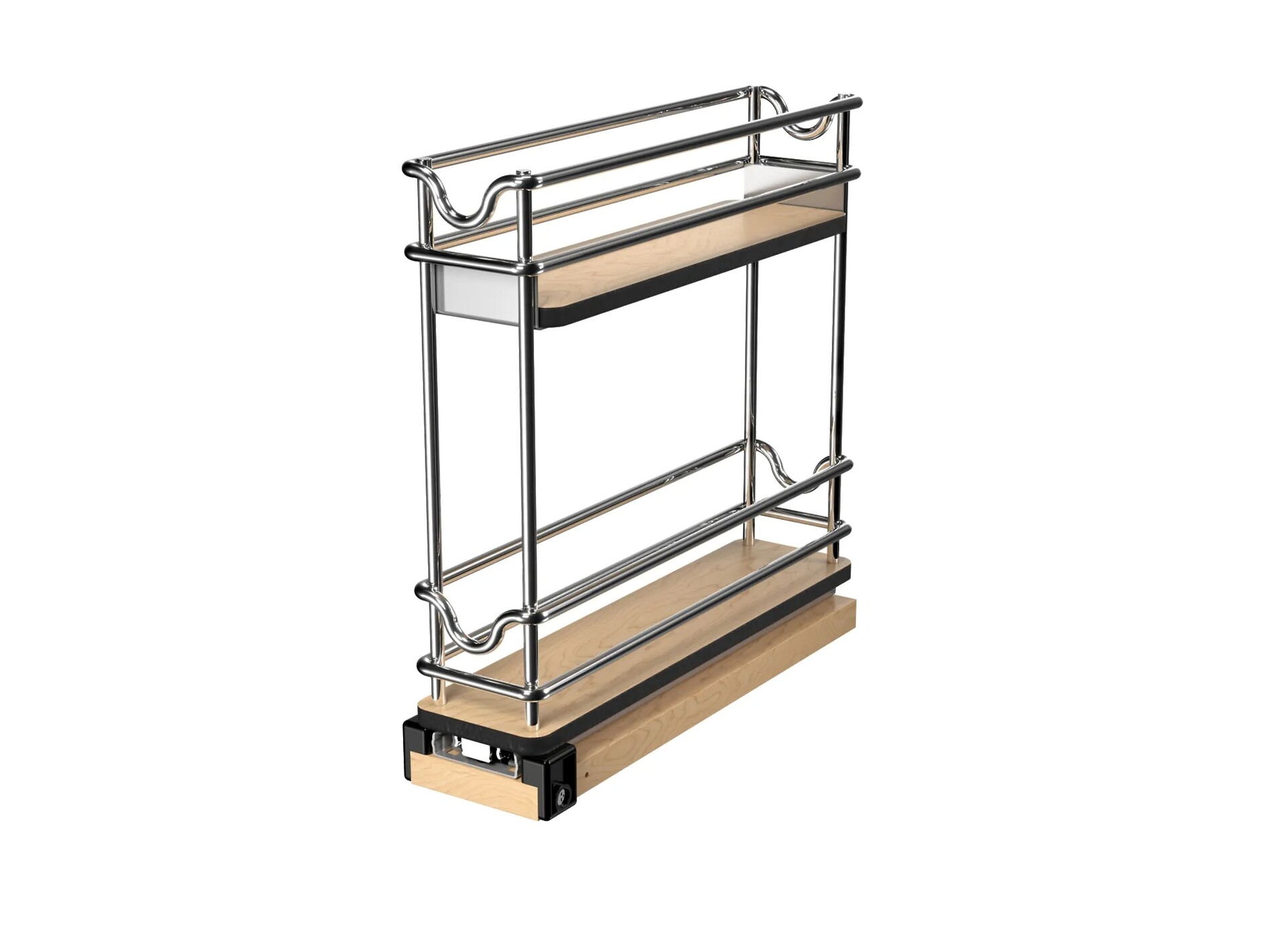 Rev-A-Shelf - 3" Two-Shelf Narrow Wire Wall Upright Pullout