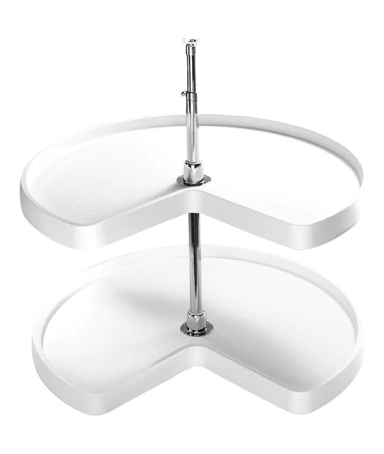 Rev-A-Shelf - 32" Kidney Shape Polymer 2 Shelf Independently Rotating