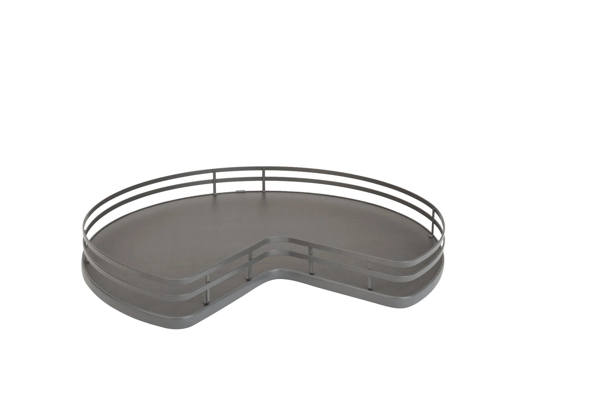 Rev-A-Shelf - 32" Orion Gray Kidney Shape Solid Bottom Single Shelf (w/Bearing and Stop)