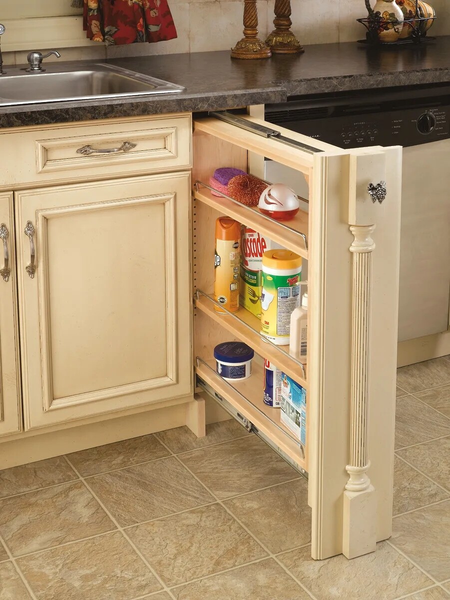 Rev-A-Shelf - 6" Filler Pullout Organizer with Wood Adjustable Shelves