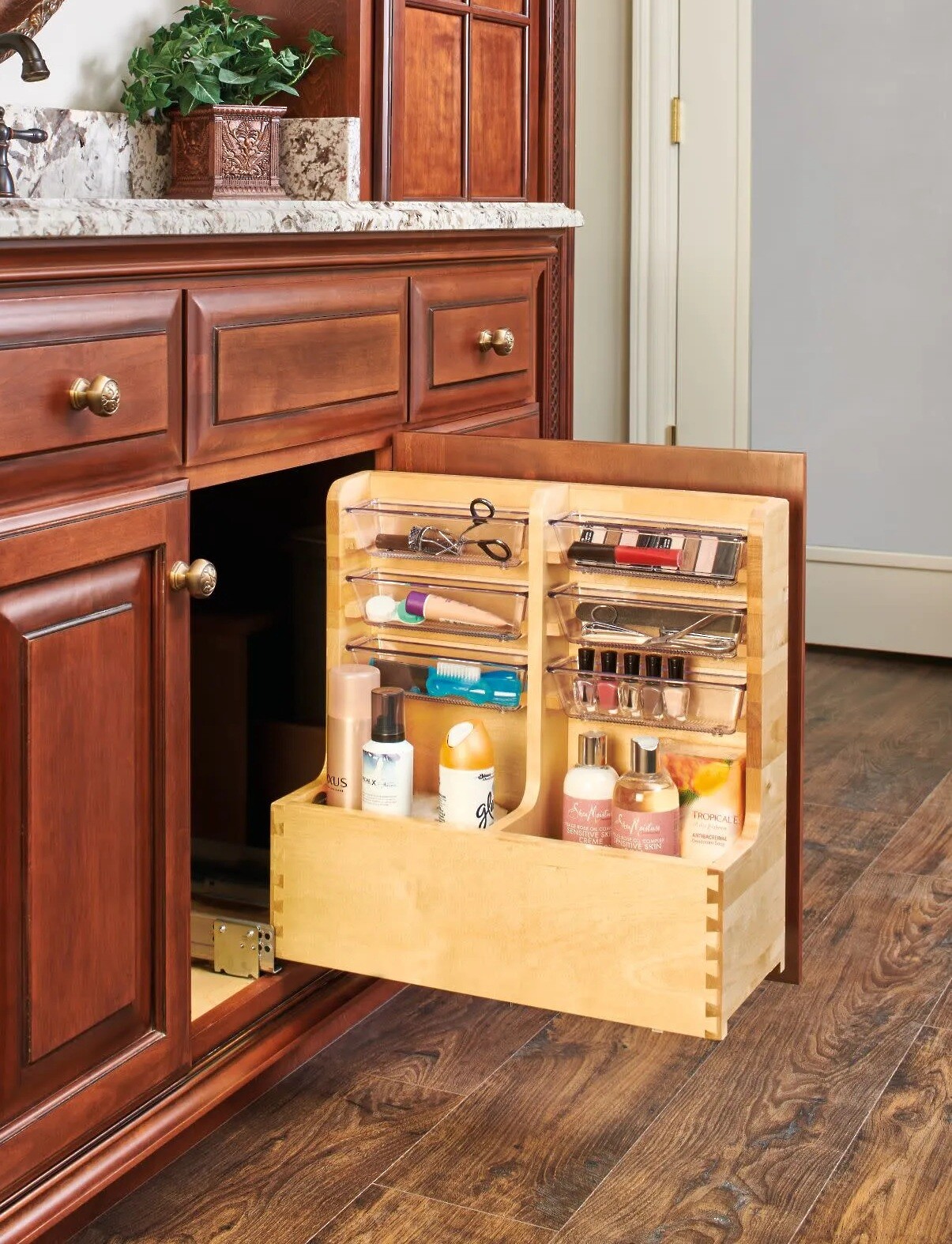 Rev-A-Shelf - 8-3/4" Maple Pullout L-Shape Reversible Organizer