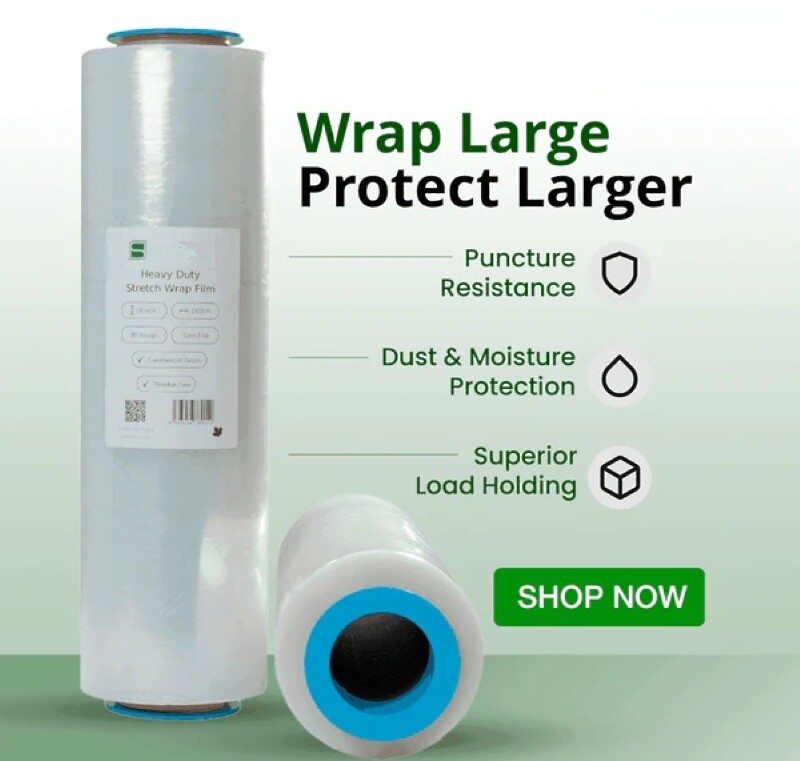 14 Inch Pallet Wrap Stretch Film - ProStretch 80 Gauge - 1500 feet