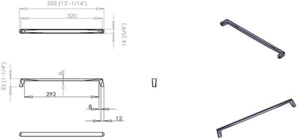 Swagger - Pull 320mm CC Brushed Gold