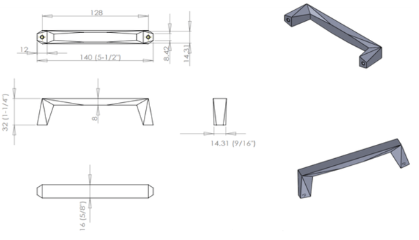 Swagger Pull 128mm CC Black Nickel