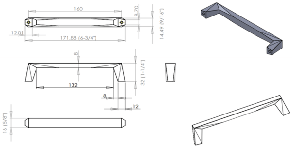 Swagger Pull 160mm CC Polished Chrome