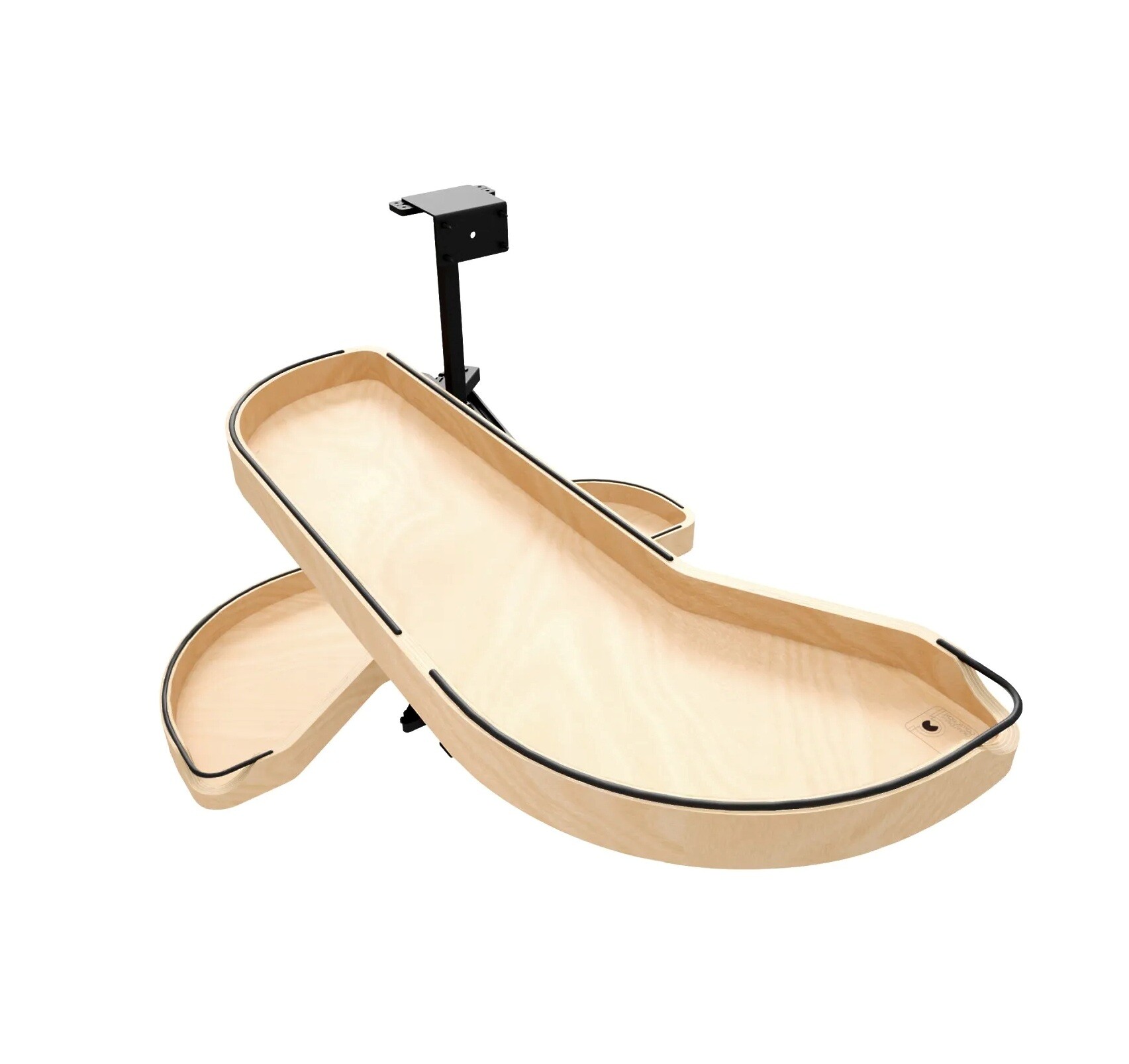 Two-Tier Craftsman Collection Maple Girasolo w/ Soft-Close and Black Accents for Left Opening/Blind Right Corner Cabinet - 15" Opening