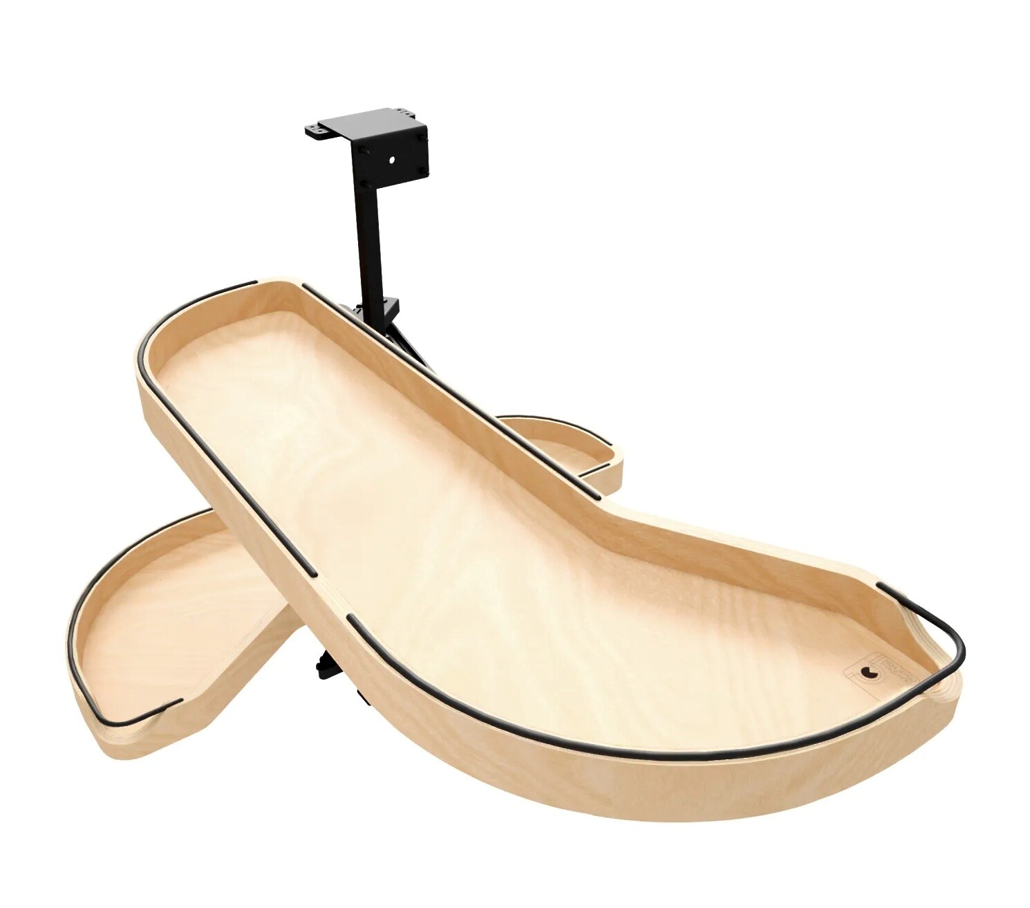 Two-Tier Craftsman Collection Maple Girasolo w/ Soft-Close and Black Accents for Left Opening/Blind Right Corner Cabinet - 18" Opening