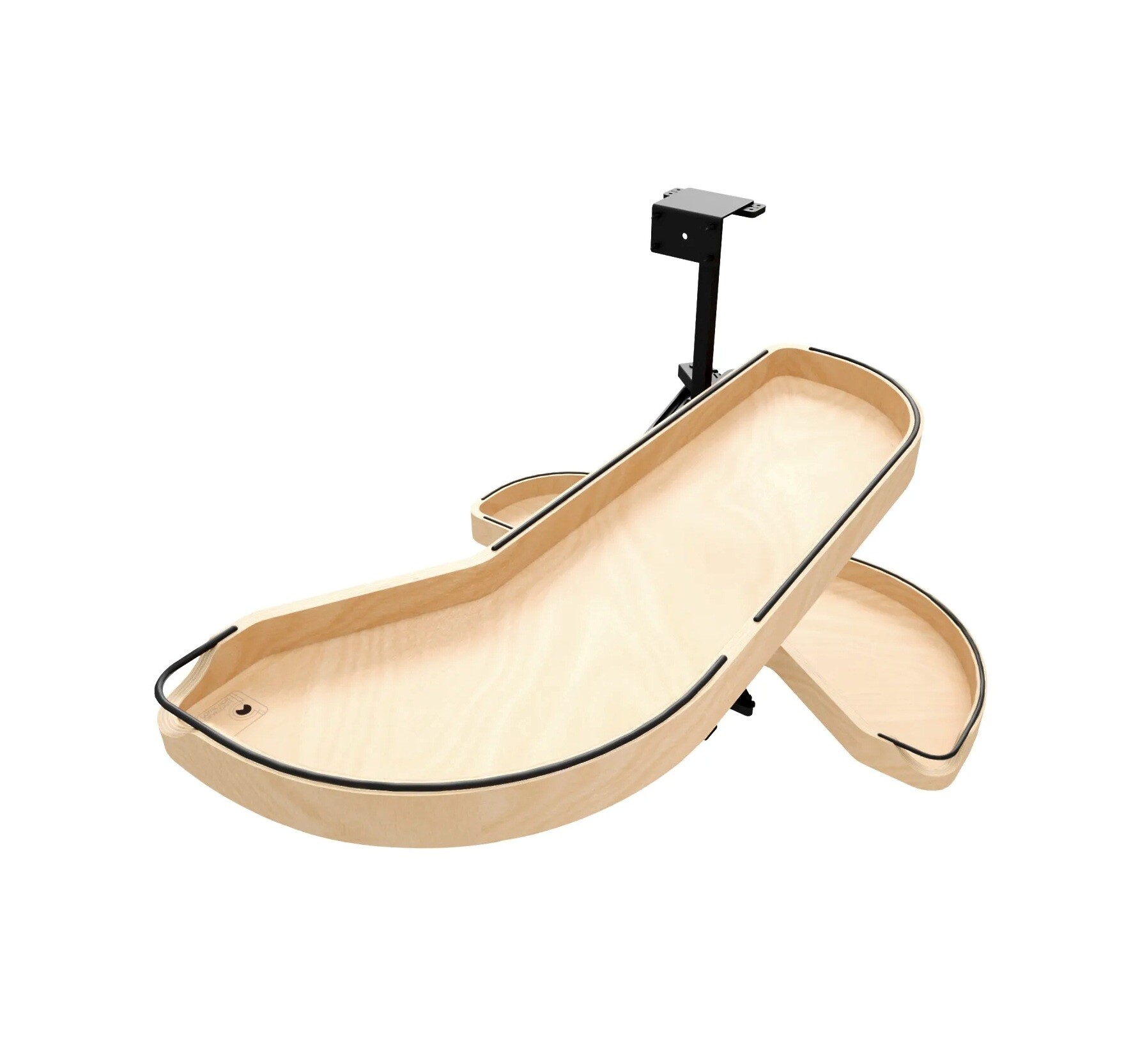 Two-Tier Craftsman Collection Maple Girasolo w/ Soft-Close and Black Accents for Right Opening/Blind Left Corner Cabinet - 15" Opening