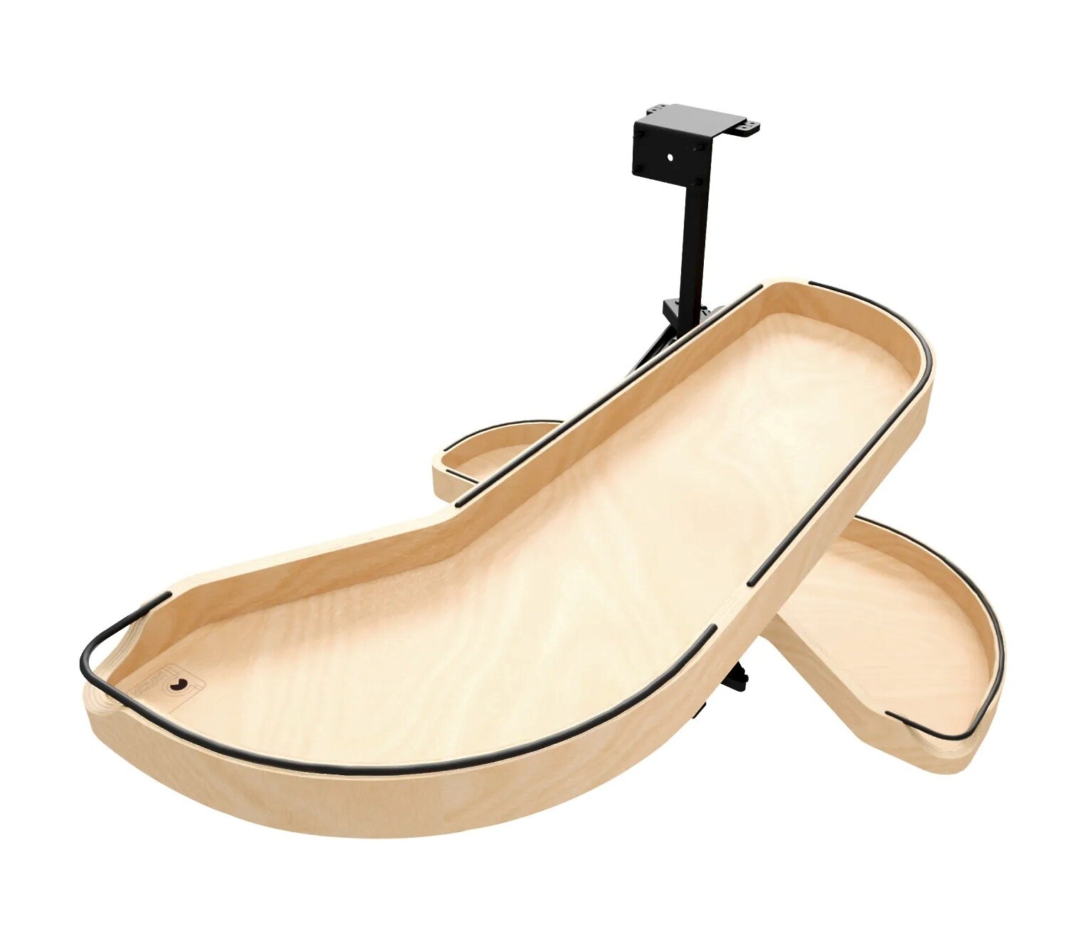 Two-Tier Craftsman Collection Maple Girasolo w/ Soft-Close and Black Accents for Right Opening/Blind Left Corner Cabinet - 18" Opening